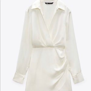 White Zara Satin Dress
